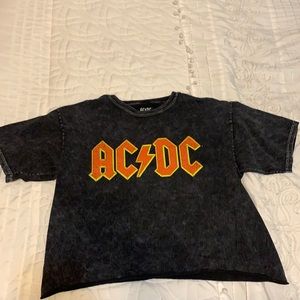 Washed black AC/DC graphic tee
